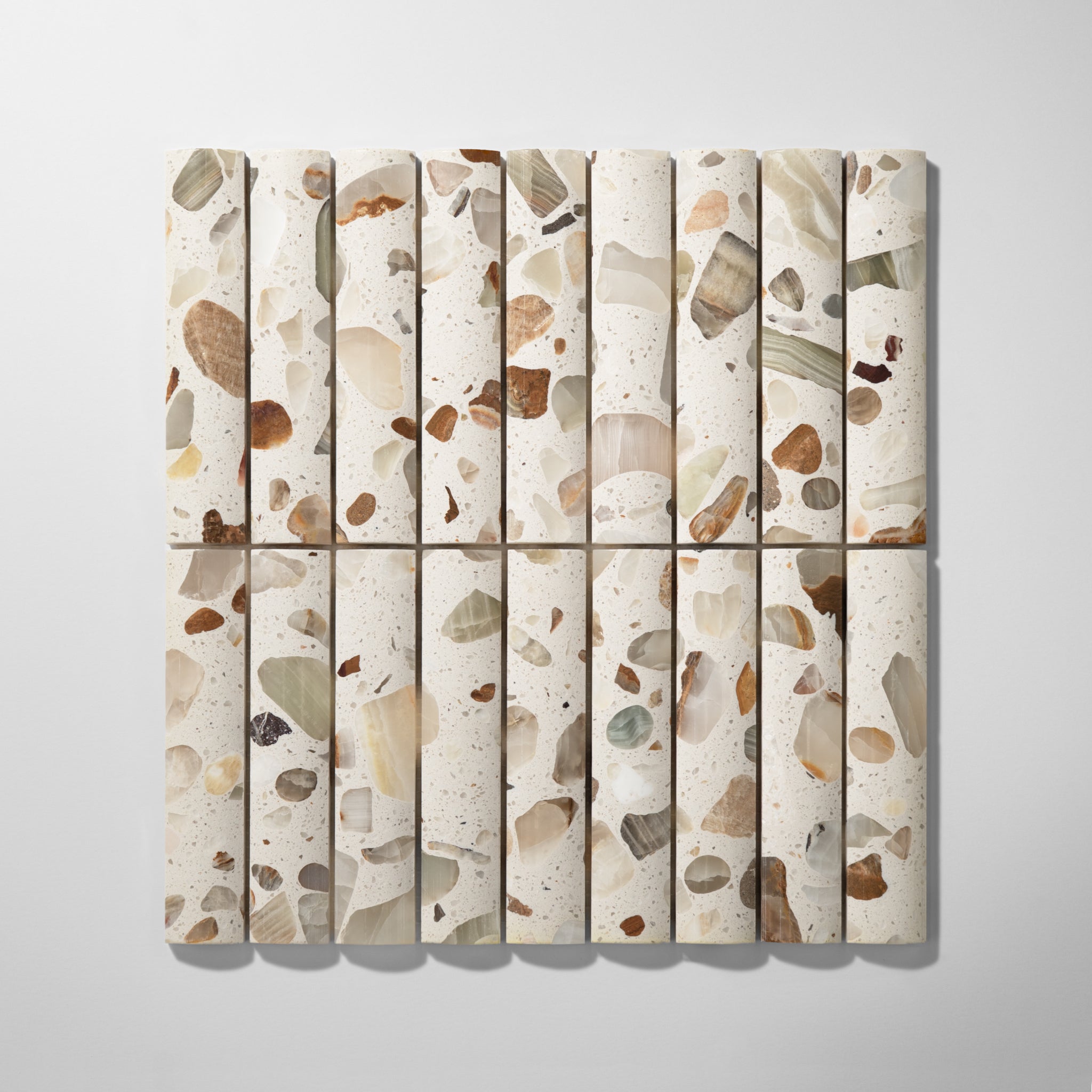Fluted Tropical Sand Terrazzo Mosaic Tile