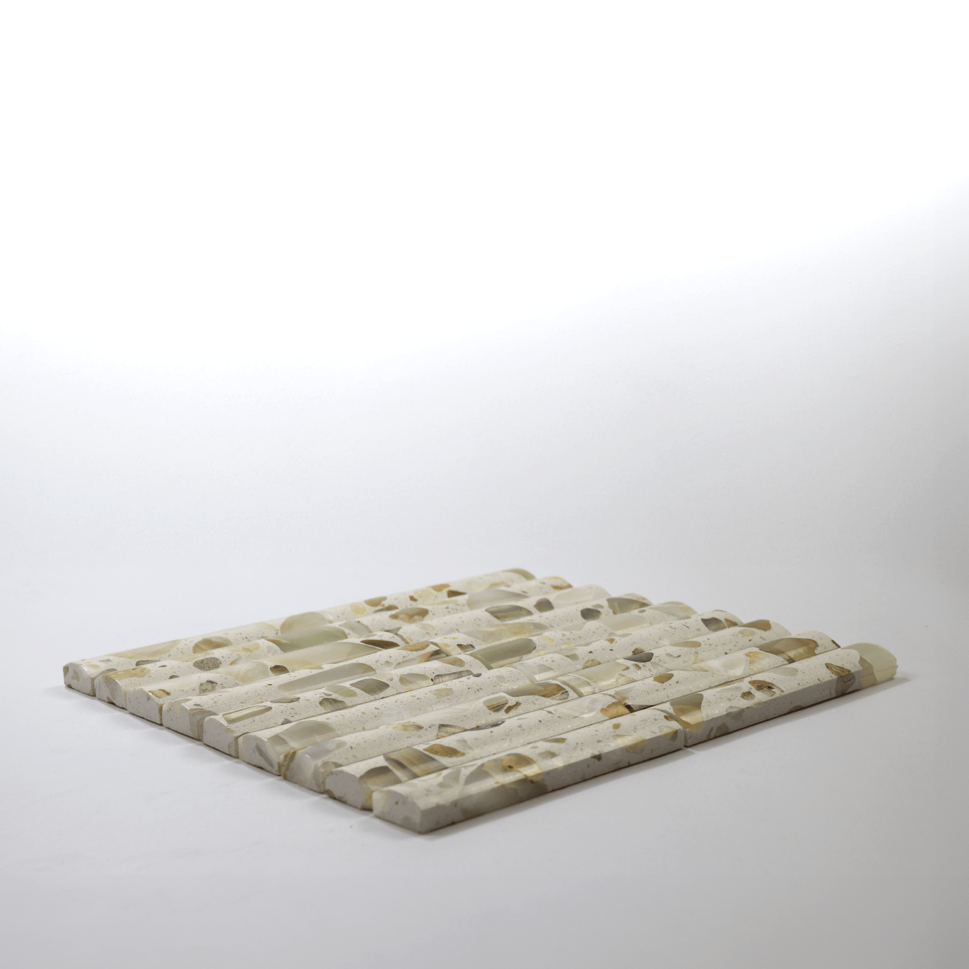 Fluted Tropical Sand Terrazzo Mosaic Tile - Cemento Collection