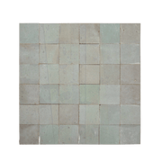 Handmade Moroccan Zellige 2x2 Fern Green Terracotta Mosaic Tile - Lot of 11 Sq ft - Cemento Collection