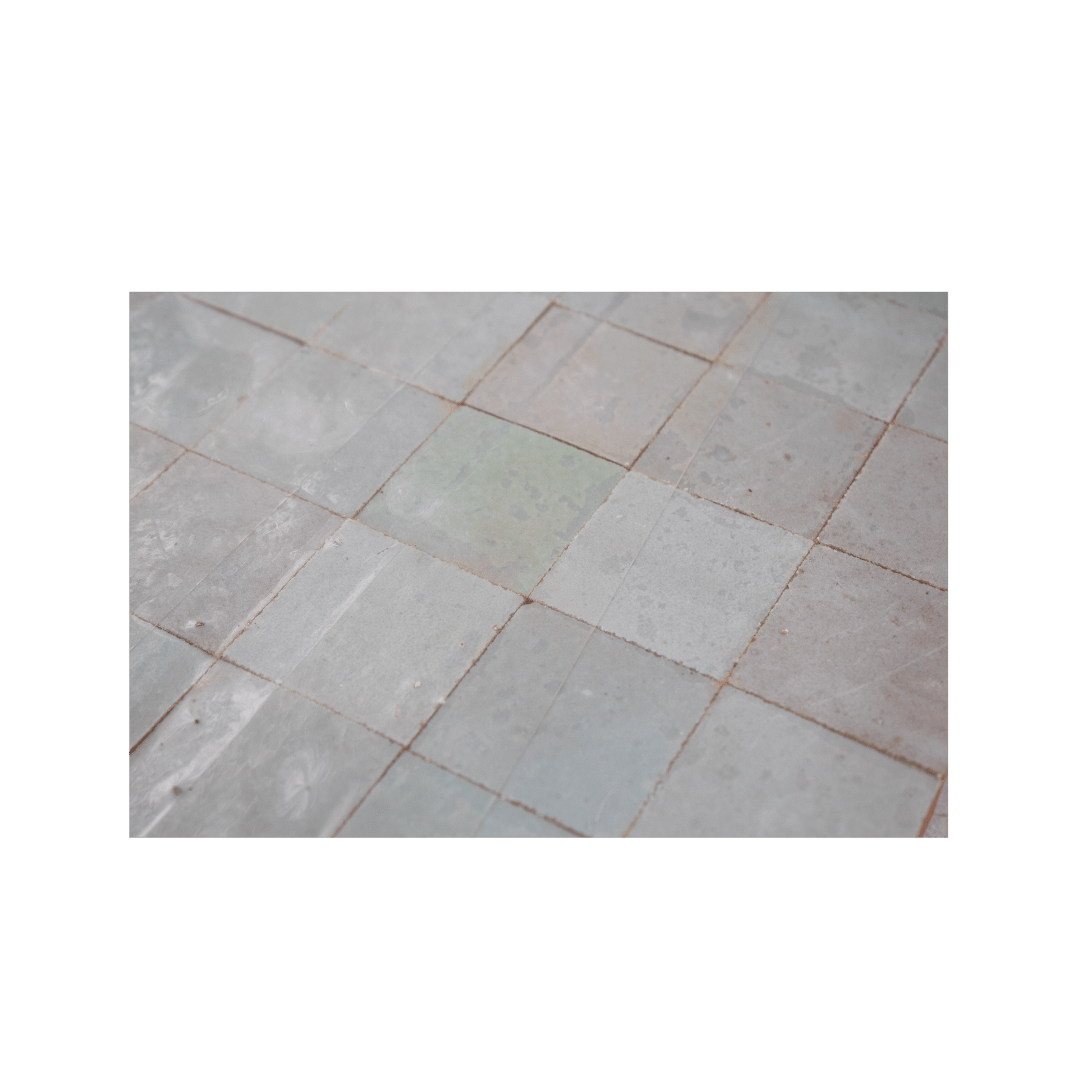 Handmade Moroccan Zellige 2x2 Fern Green Terracotta Mosaic Tile - Lot of 11 Sq ft - Cemento Collection