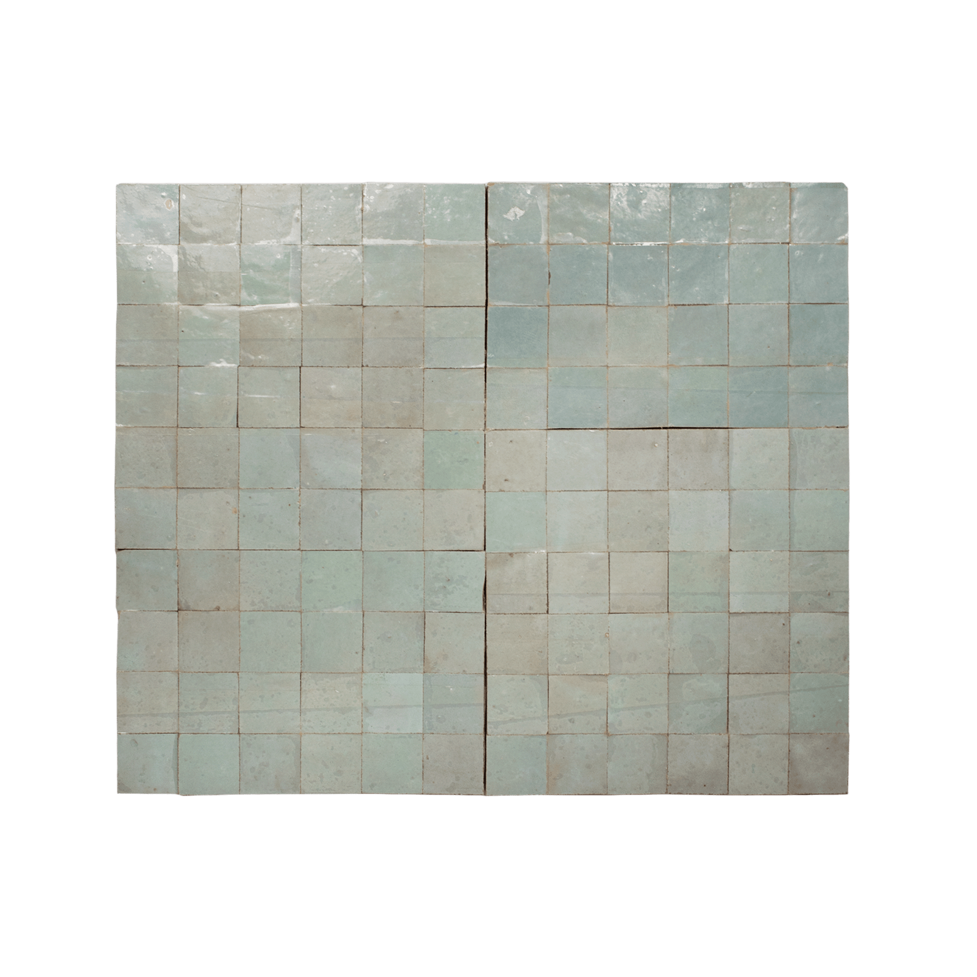 Handmade Moroccan Zellige 2x2 Fern Green Terracotta Mosaic Tile - Lot of 11 Sq ft - Cemento Collection