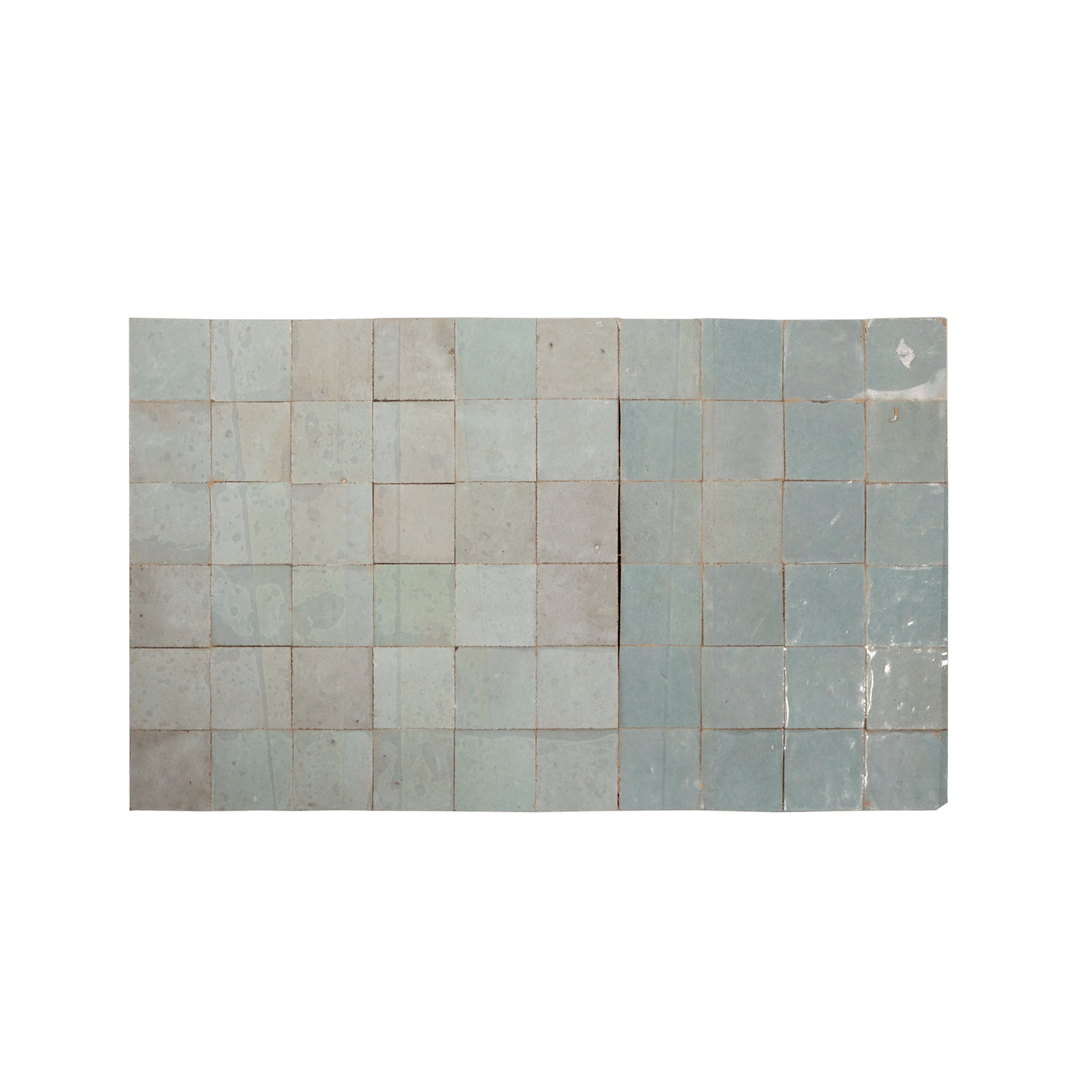 Handmade Moroccan Zellige 2x2 Fern Green Terracotta Mosaic Tile - Lot of 11 Sq ft - Cemento Collection