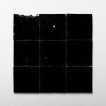 Handmade Moroccan Zellige 4x4 Black Terracotta Tile - Cemento Collection
