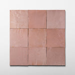 Handmade Moroccan Zellige 4x4 Blush Pink Terracotta Tile - Cemento Collection