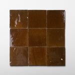 Handmade Moroccan Zellige 4x4 Chocolate Brown Terracotta Tile - Cemento Collection