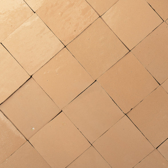 Handmade Moroccan Zellige 4x4 Living Coral Terracotta Tile - Cemento Collection