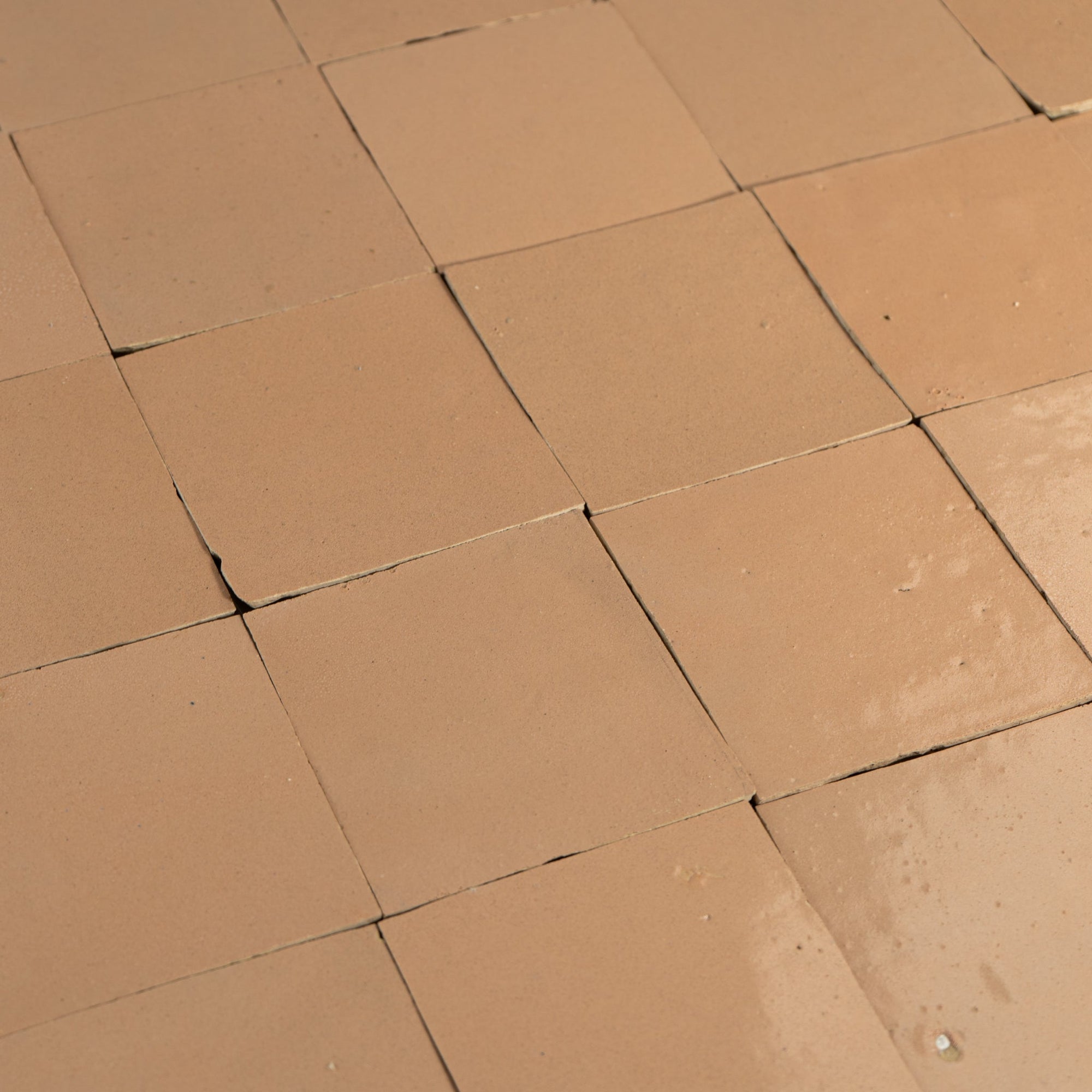Handmade Moroccan Zellige 4x4 Living Coral Terracotta Tile - Cemento Collection