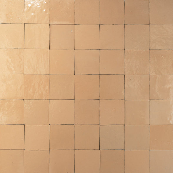 Handmade Moroccan Zellige 4x4 Living Coral Terracotta Tile - Cemento Collection