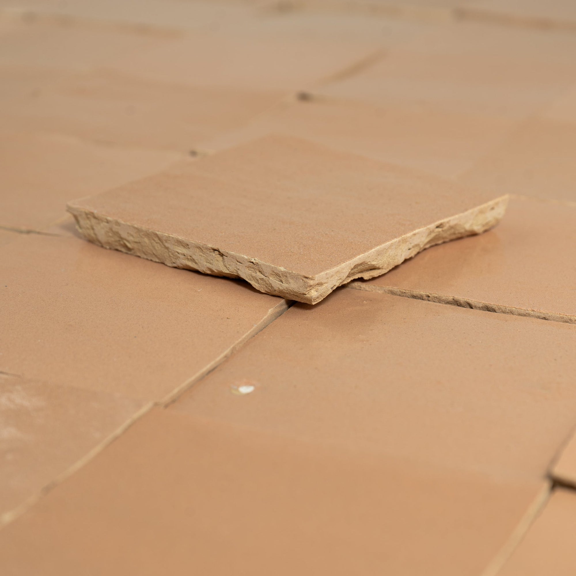 Handmade Moroccan Zellige 4x4 Living Coral Terracotta Tile - Cemento Collection