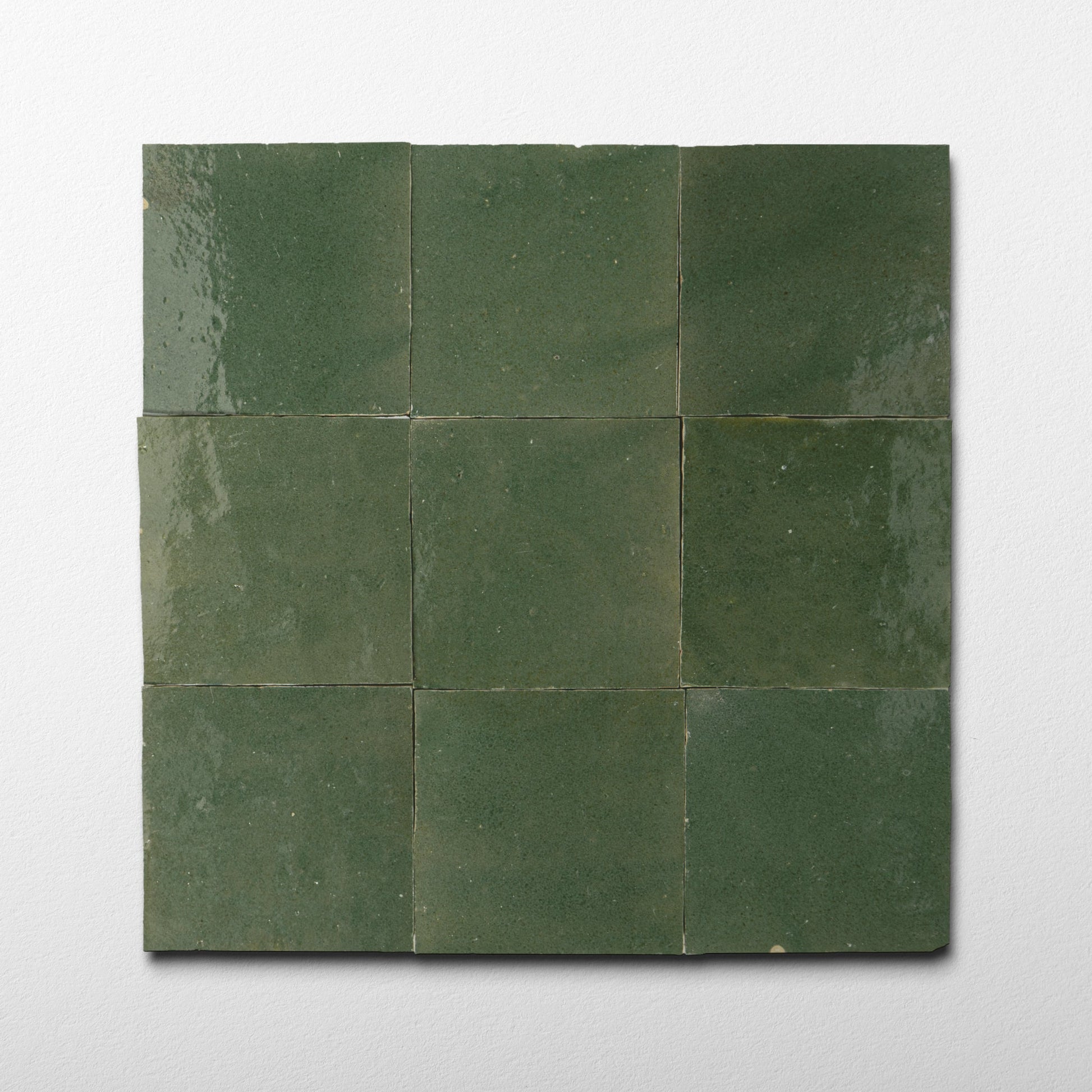 Handmade Moroccan Zellige 4x4 Moss Green Terracotta Tile - Cemento Collection
