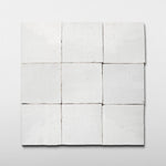 Handmade Moroccan Zellige 4x4 Snow White Terracotta Tile - Cemento Collection