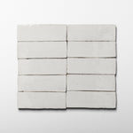 Handmade Moroccan Zellige Thick 2x6 Off White Terracotta Tile - Cemento Collection