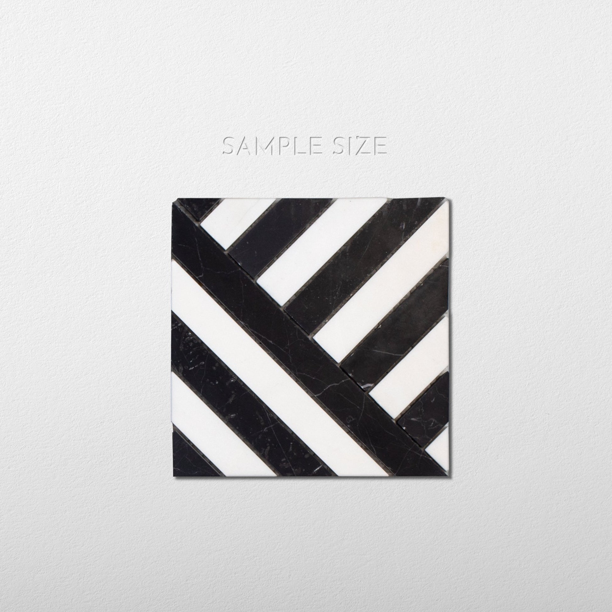 Horizon Nero Marquina and Dolomite Marble Honed Mosaic Tile sample