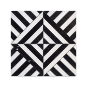 Horizon Nero Marquina and Dolomite Marble Honed Mosaic Tile - Cemento Collection