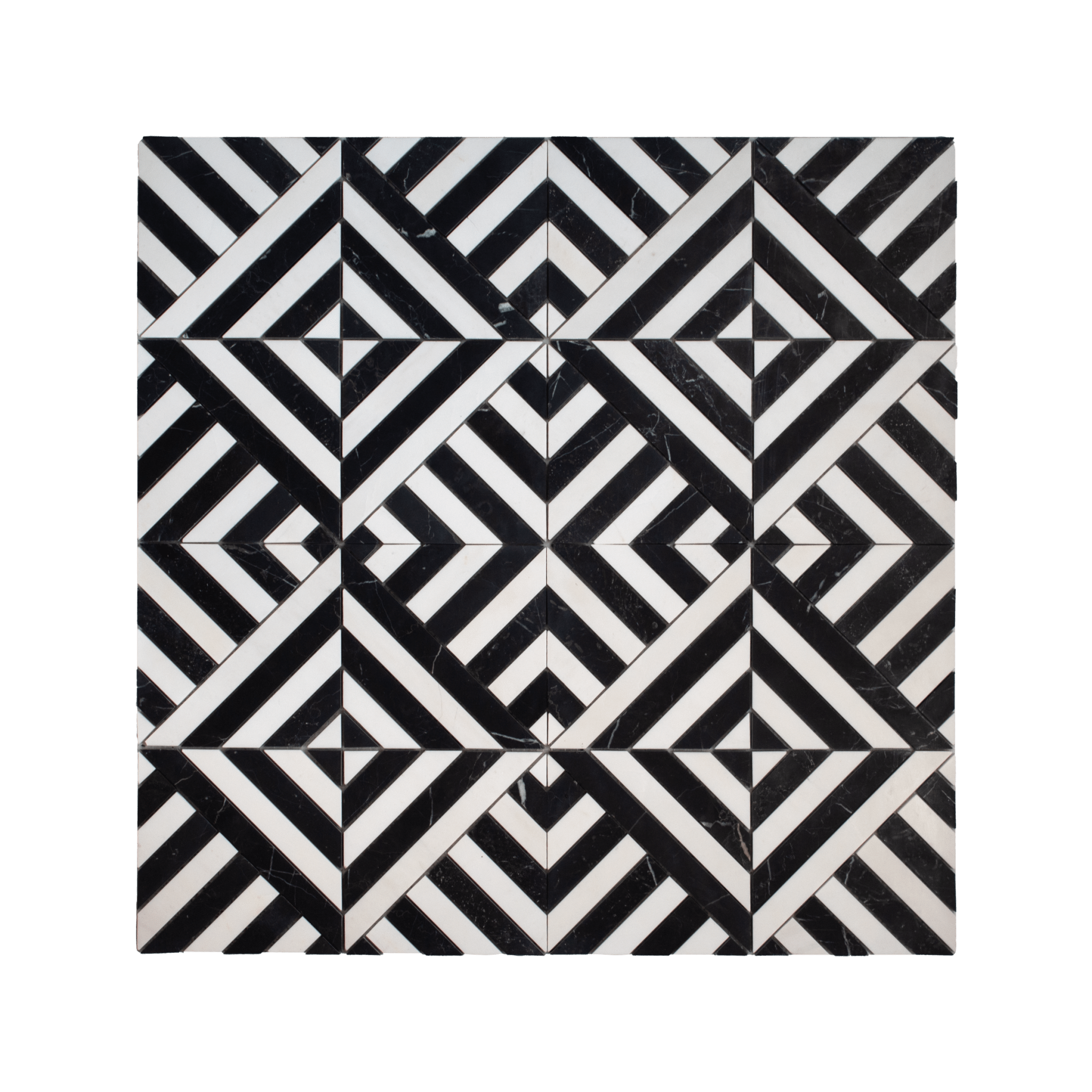 Horizon Nero Marquina and Dolomite Marble Honed Mosaic Tile - Cemento Collection