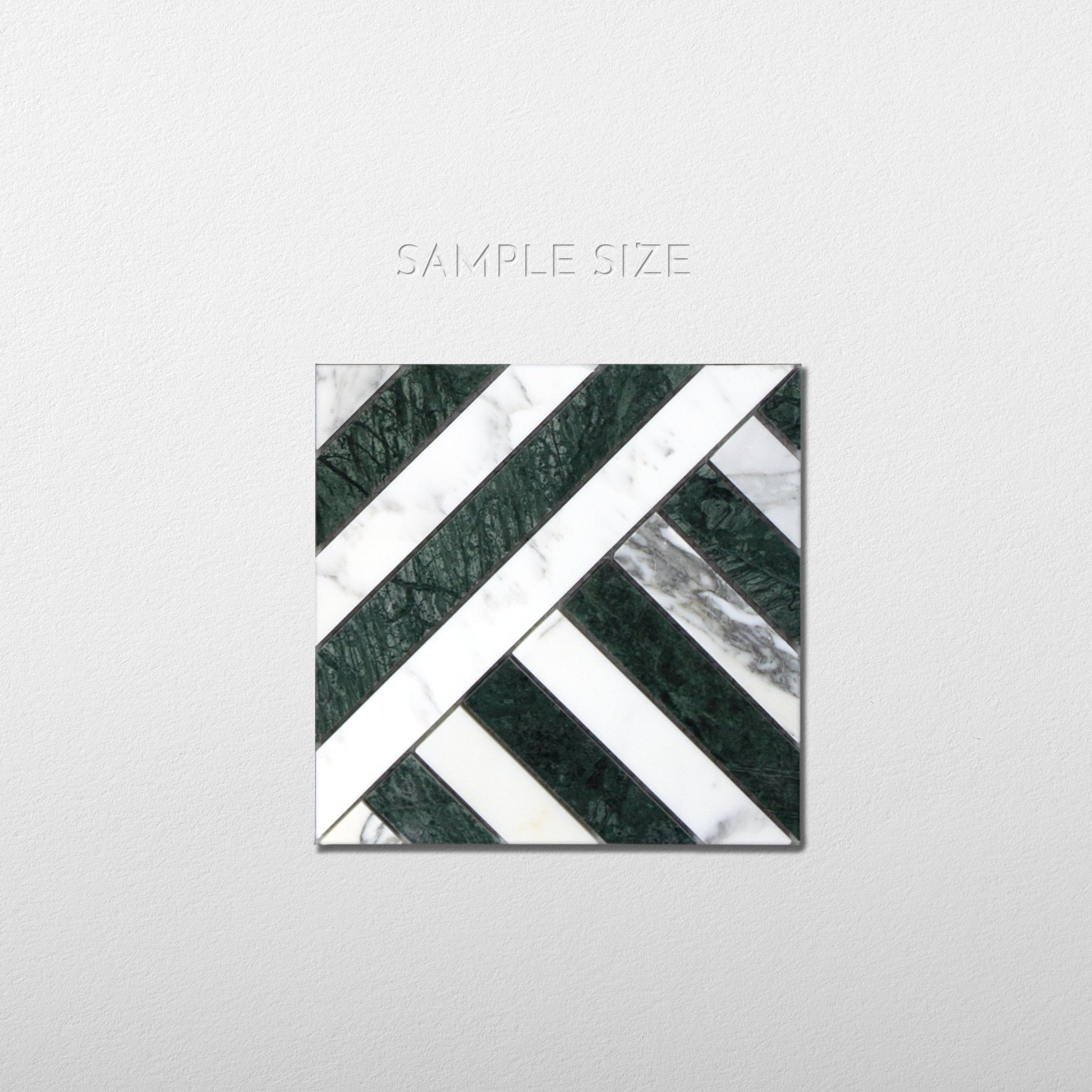 Horizon Verde Alpi and Arabescato Corchia Marble Honed Mosaic Tile sample