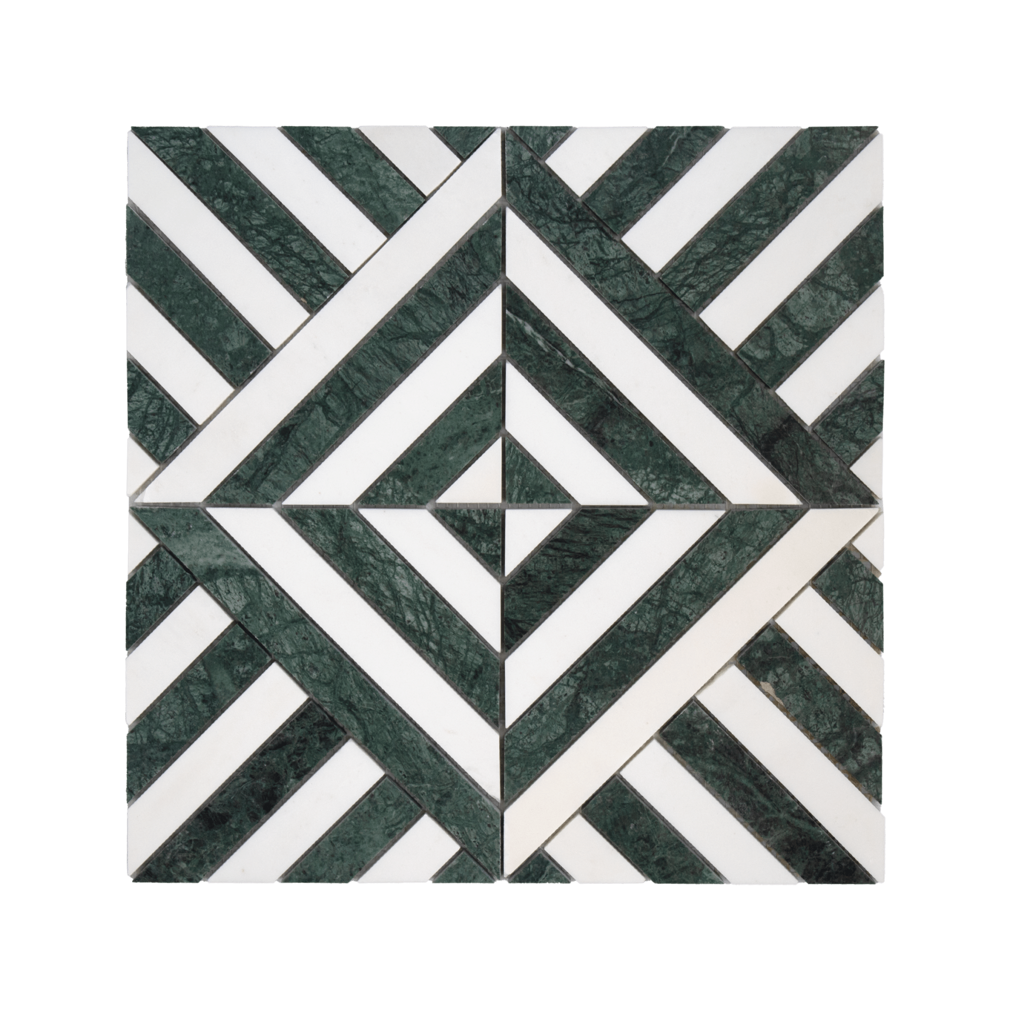 Horizon Verde Alpi and Dolomite Marble Honed Mosaic Tile - Cemento Collection