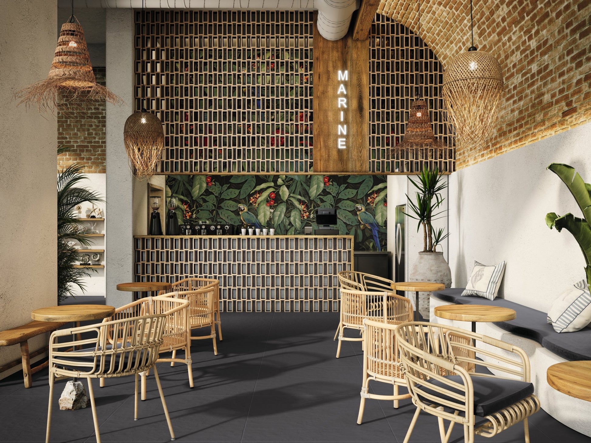 Malaga 40x40 Onyx Black Full Body Porcelain Tile - Cemento Collection