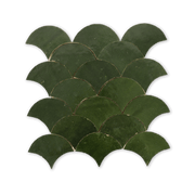 Moroccan Zellige Kalamata Green Fishscale Mosaic - Lot of 75 Sq ft - Cemento Collection