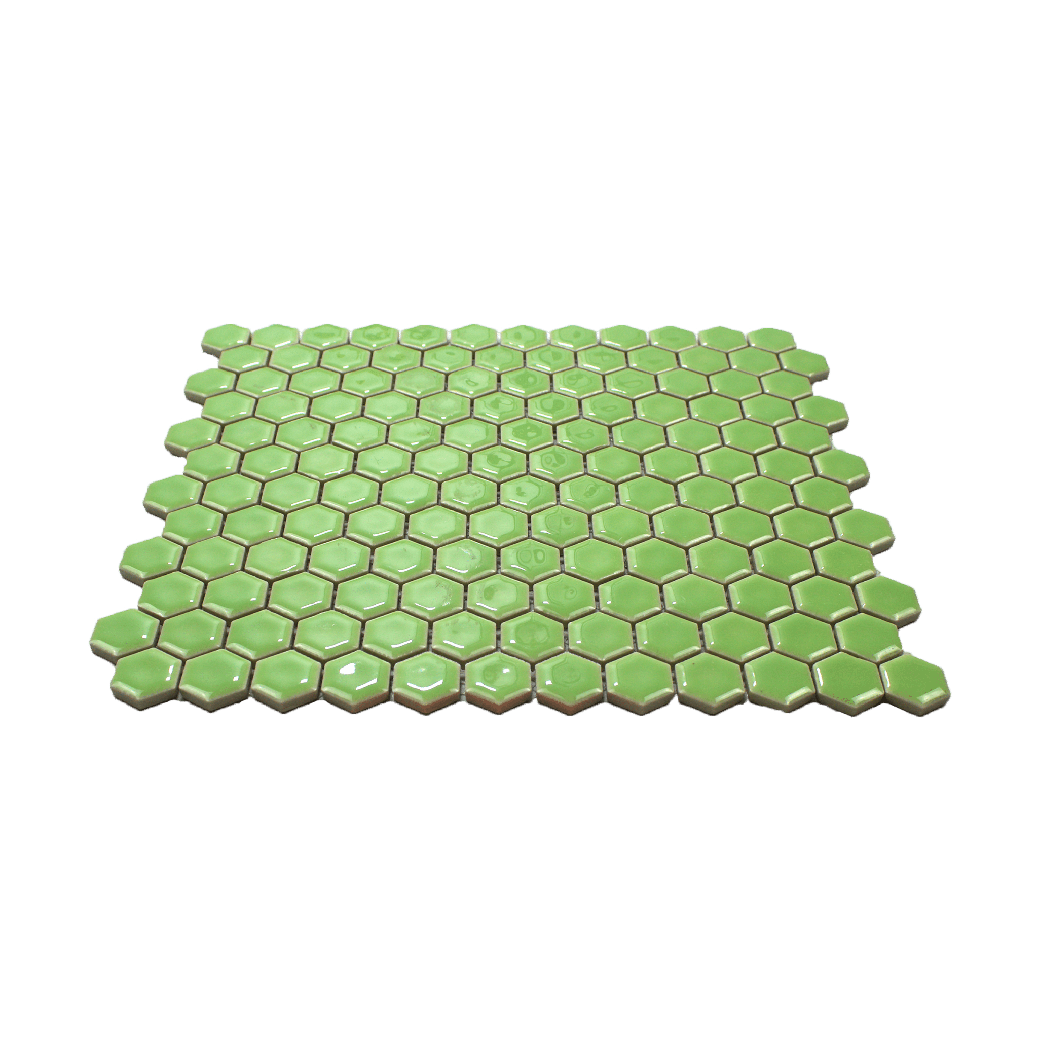 Pistachio Green Glossy Hexagon Mosaic Tile - Lot of 40.5 Sq ft - Cemento Collection
