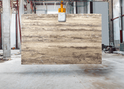 Roman Travertine Vein Cut Filled and Honed Slab - Cemento Collection