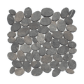 Smoke Grey Random Size Sliced Oval Pebble Stone Mosaic - Cemento Collection