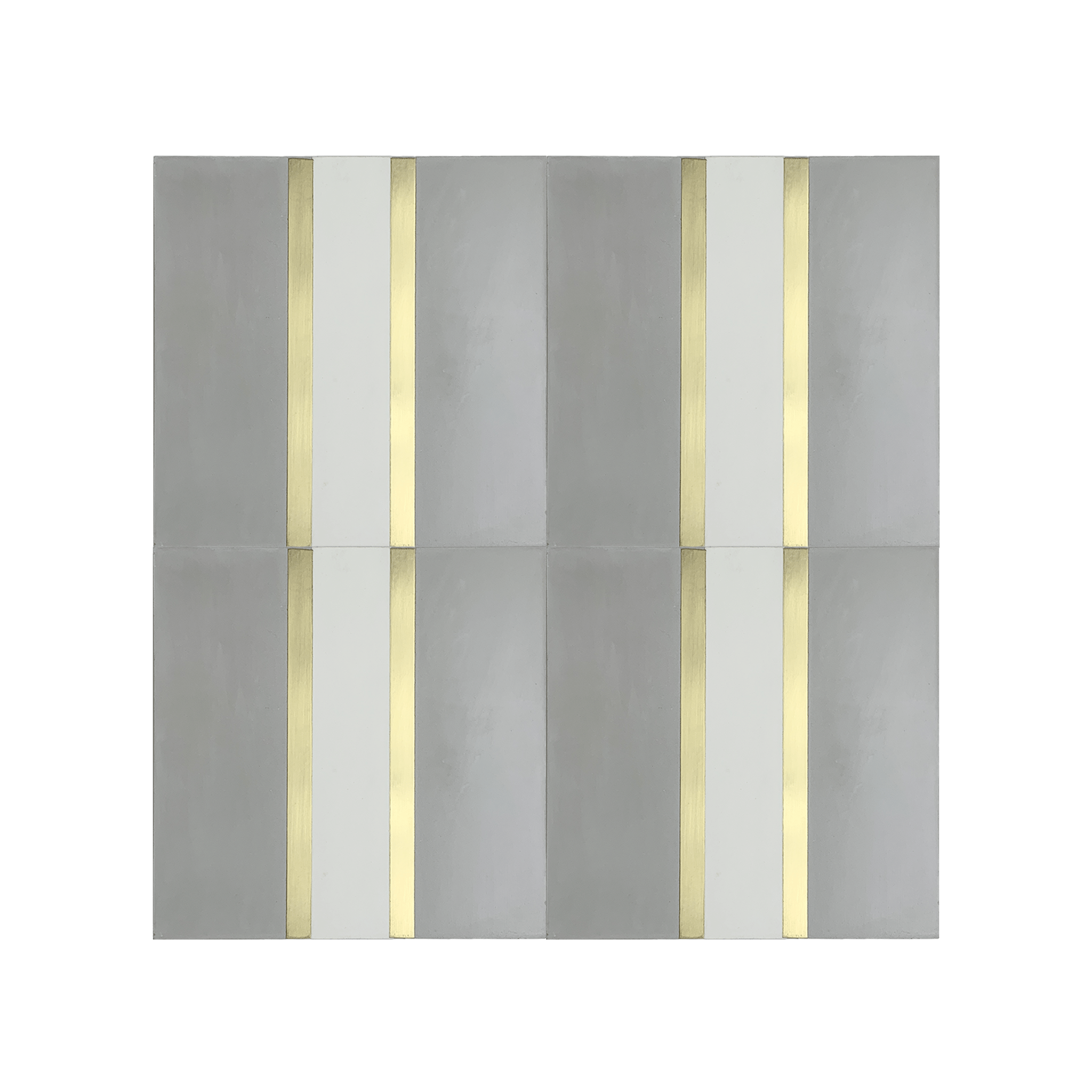 Stripe® Grey Cement Tile with Brass Inlay - Lot of 63 Sq ft - Cemento Collection