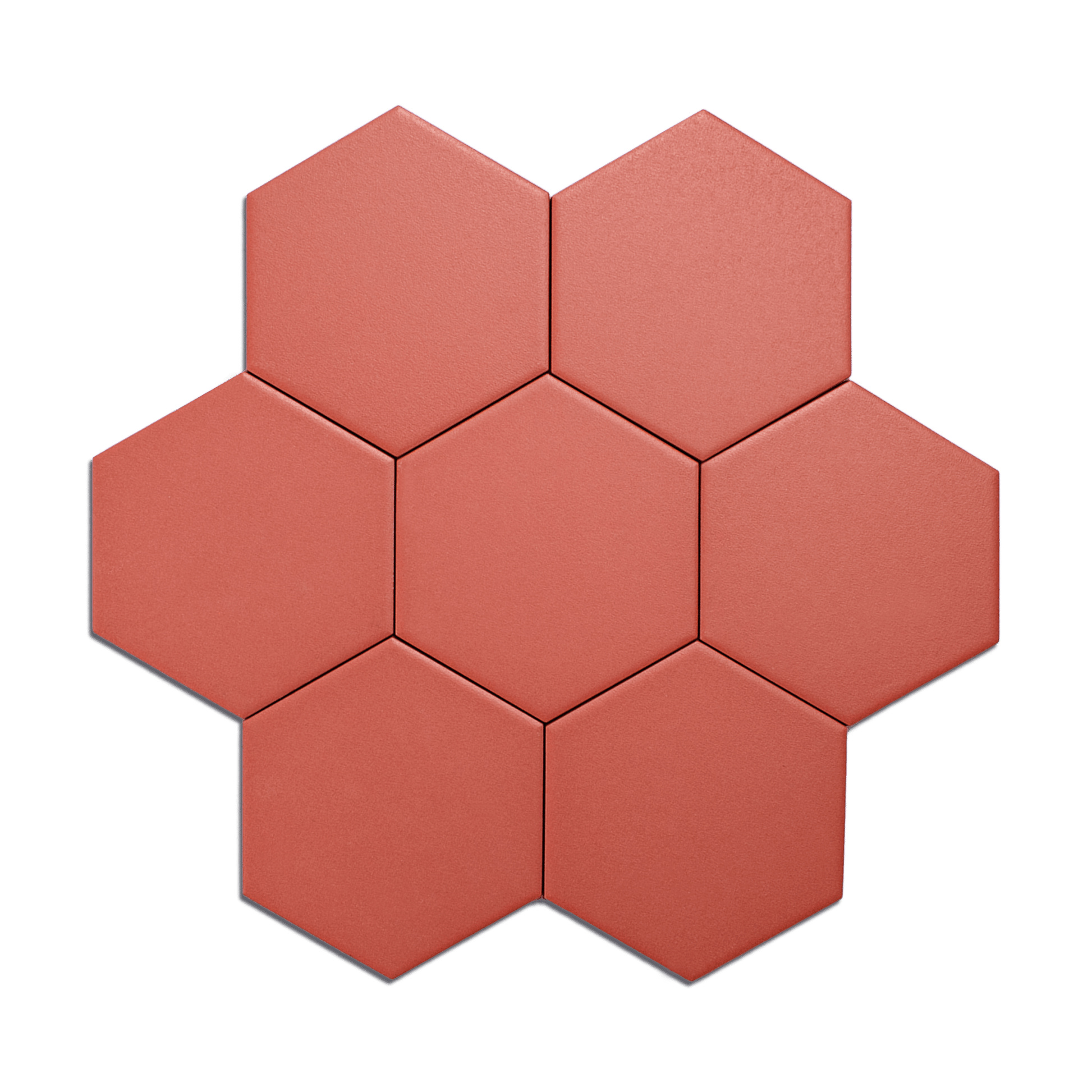 Trucco Hexagon Valentine Red 4.25x5 Full Body Porcelain Tile - Cemento Collection
