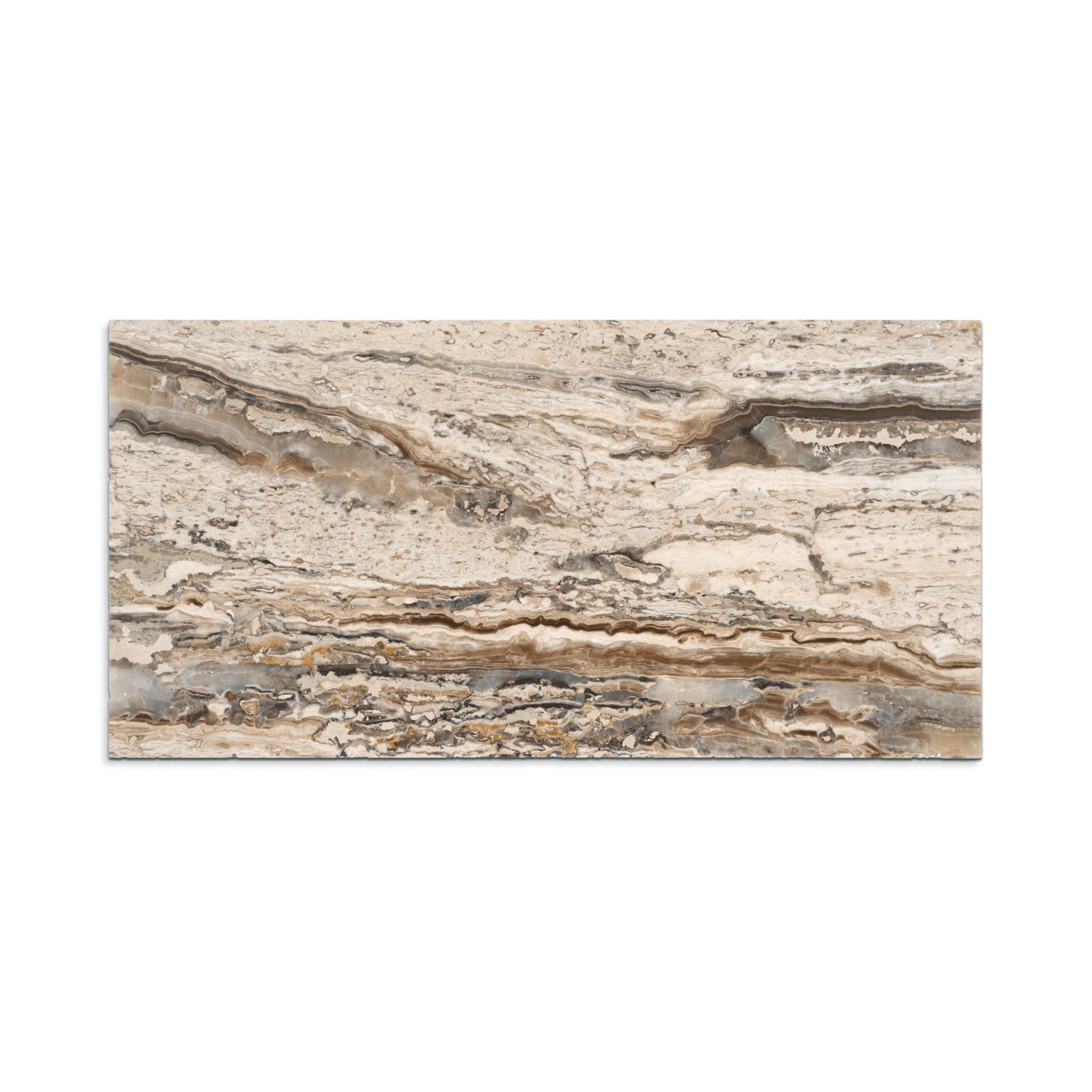 Valencia Travertine 12x24 Vein Cut Filled and Honed Field Tile - Cemento Collection