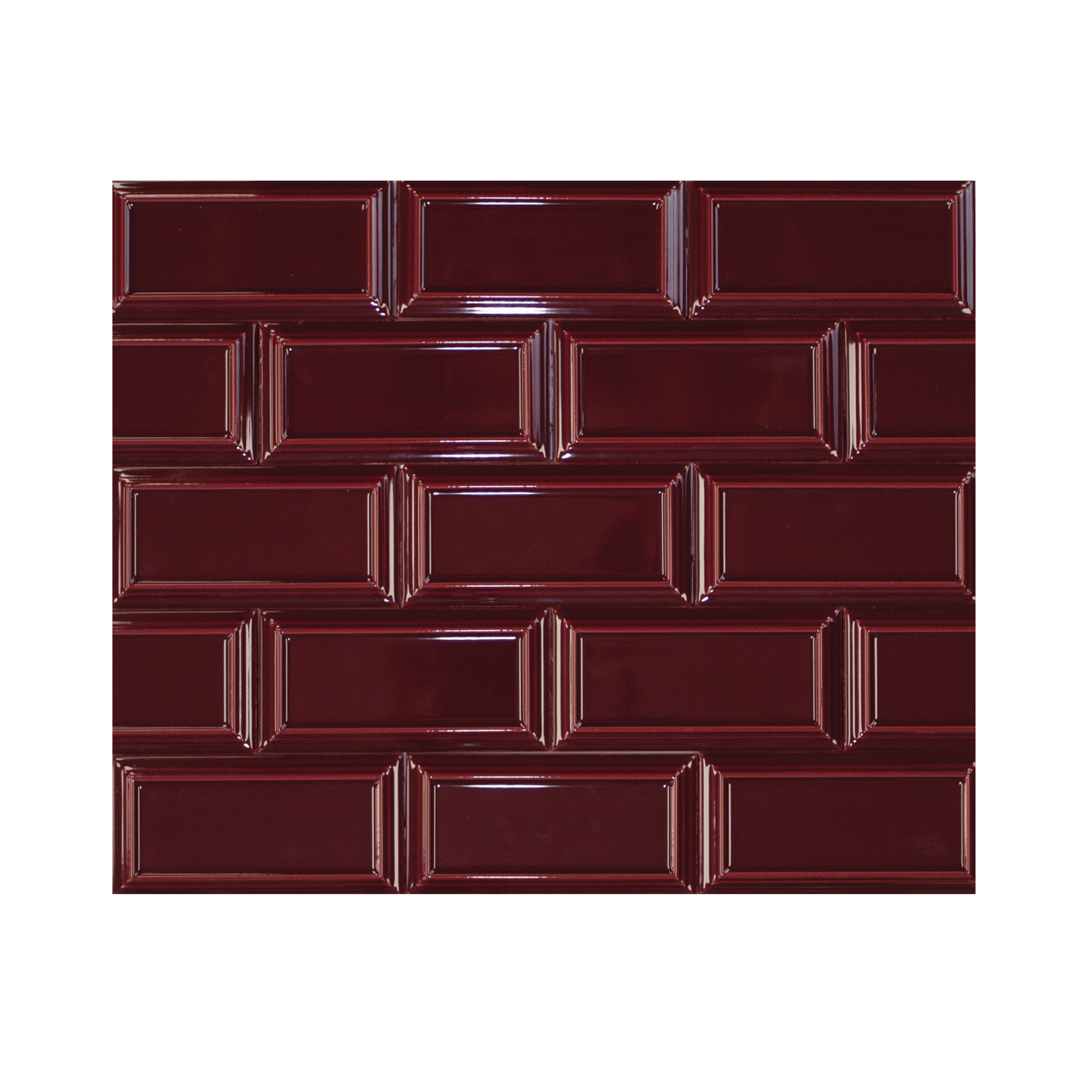 Victorian Merlot Red Ceramic Tile - Cemento Collection