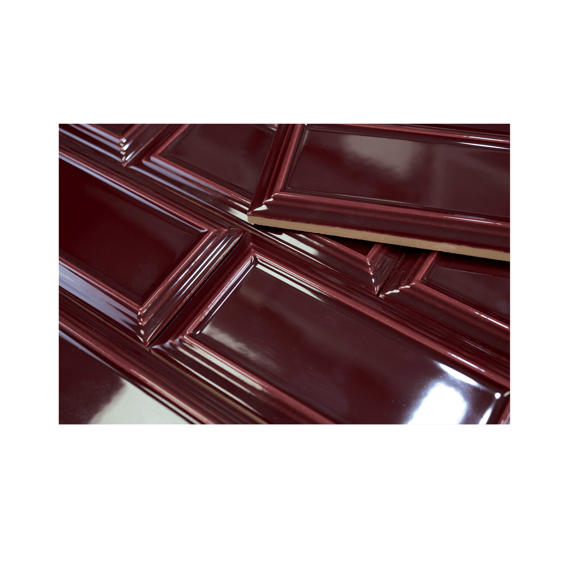 Victorian Merlot Red Ceramic Tile - Cemento Collection