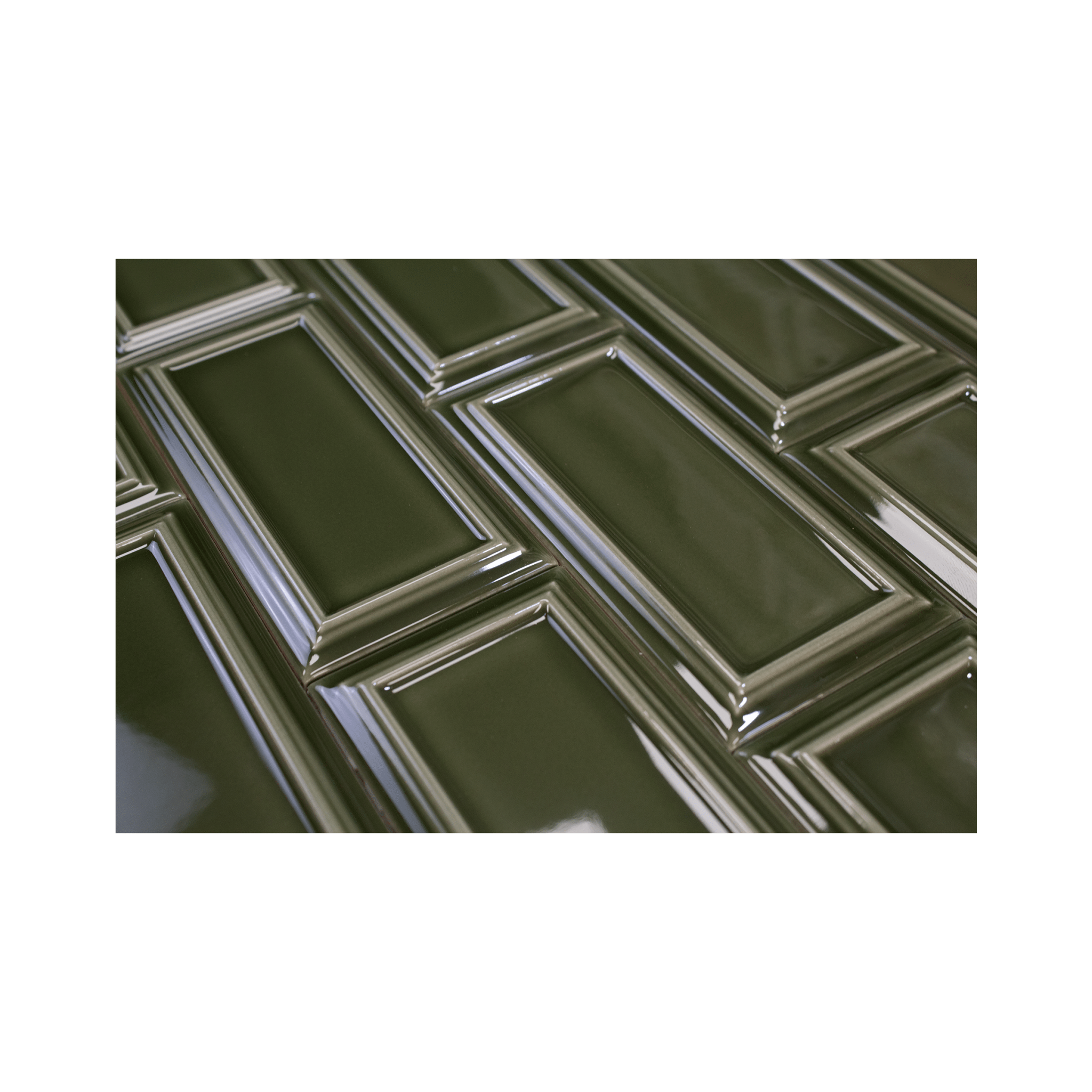 Victorian Olive Green Ceramic Tile - Cemento Collection
