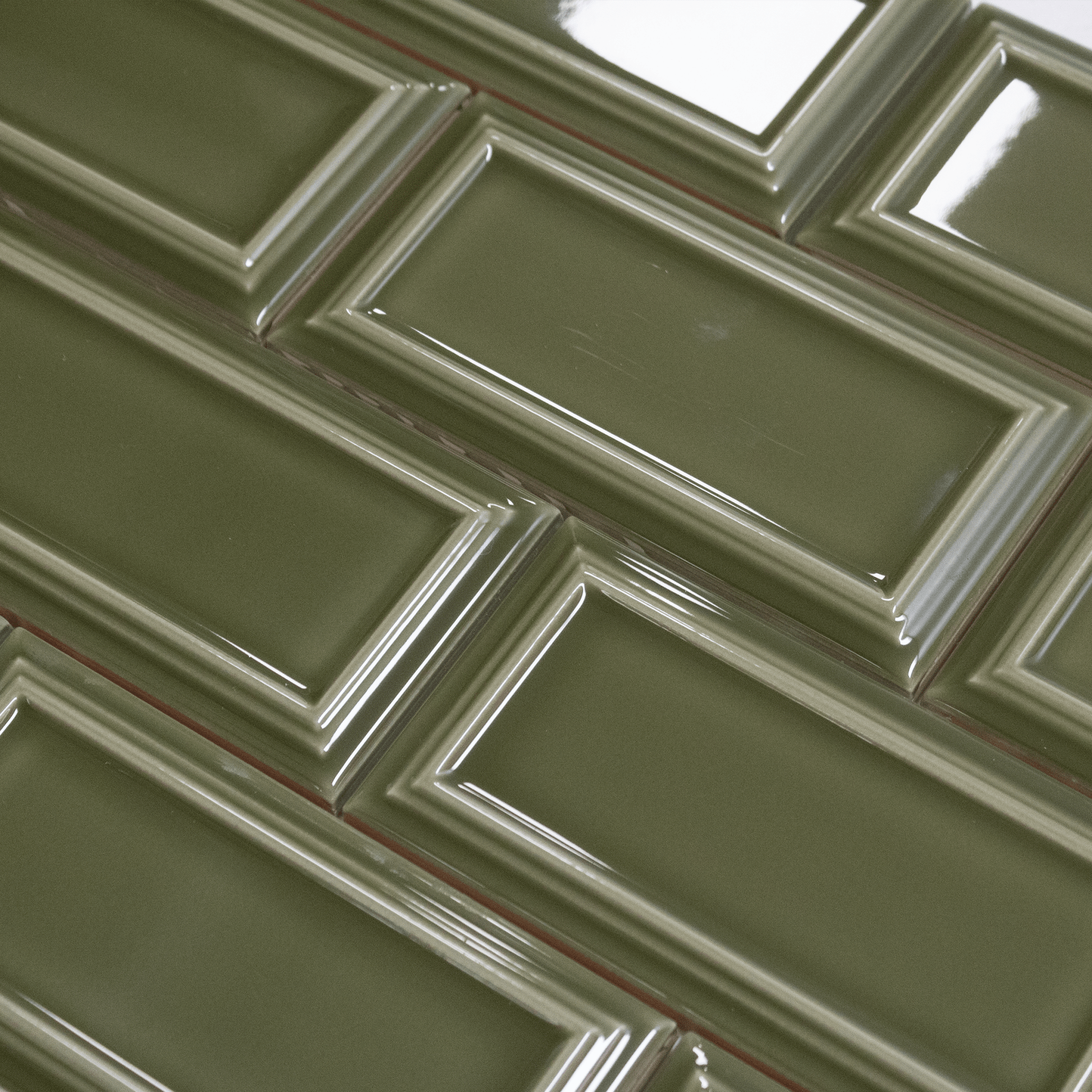 Victorian Olive Green Ceramic Tile - Cemento Collection