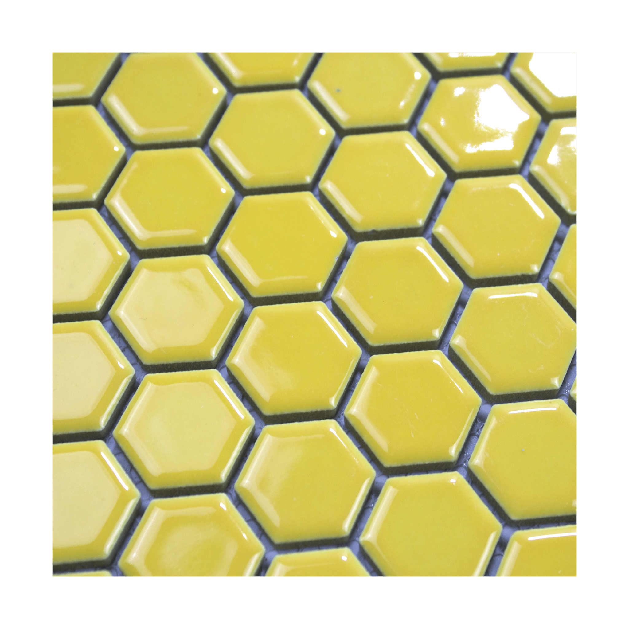Yellow Glossy Hexagon Mosaic Tile - Lot of 64.8 Sq ft - Cemento Collection