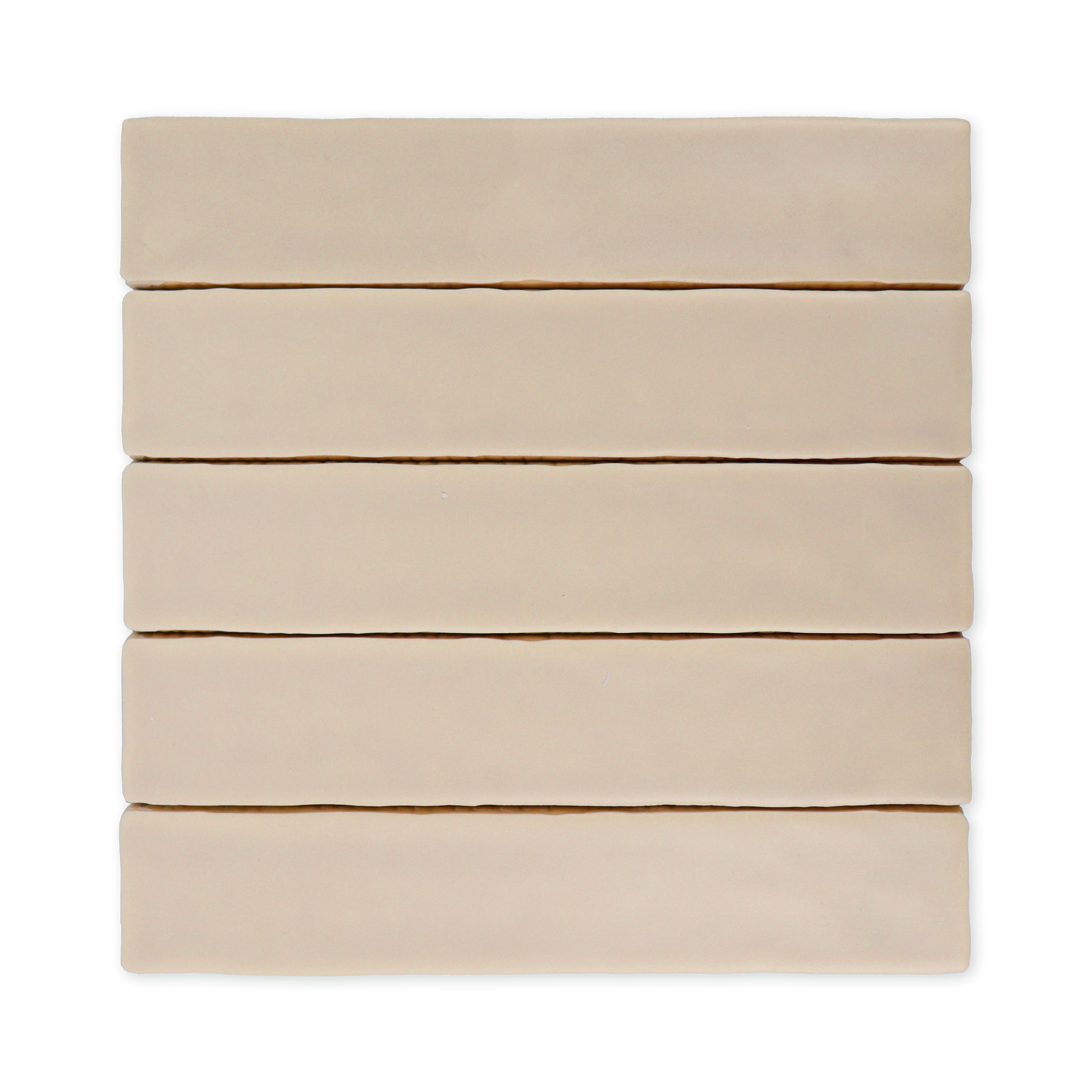 Handmade 2x10 Sand Matte Undulated Subway Tile