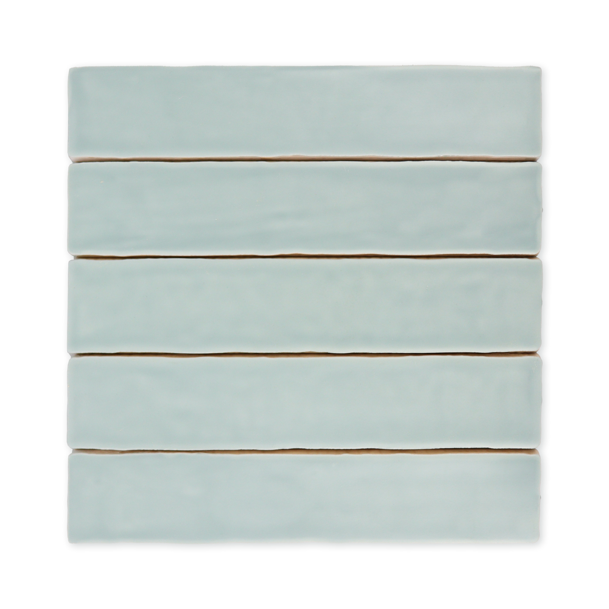 Handmade 2x10 Mint Green Matte Undulated Subway Tile