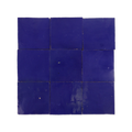 Handmade Moroccan Zellige 4x4 Evil Eye Blue Terracotta Tile