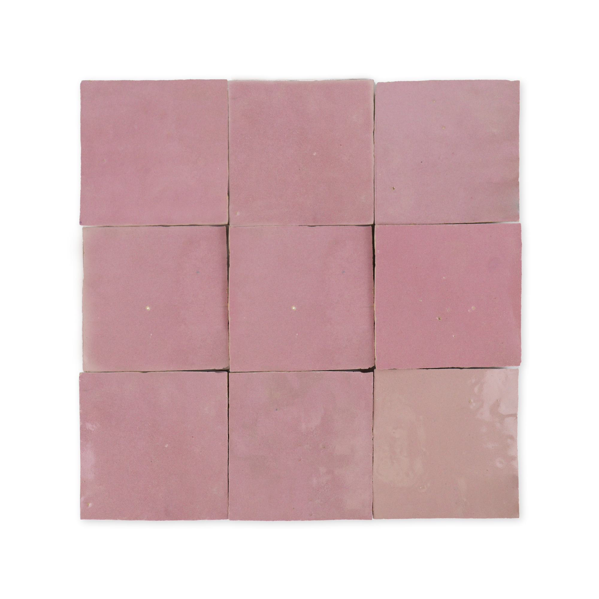 Handmade Moroccan Zellige 4x4 Lipstick Pink Terracotta Tile