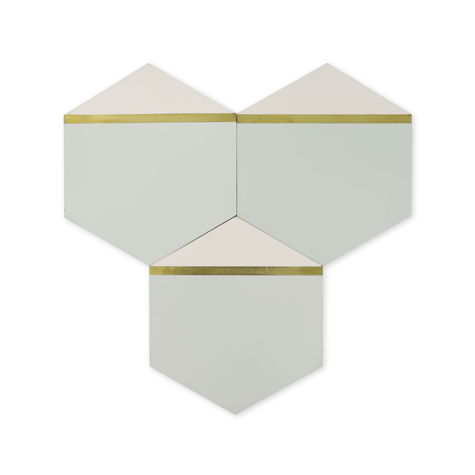 Pocket Square® Ombre Green Hexagon Cement Tile with Brass Inlay