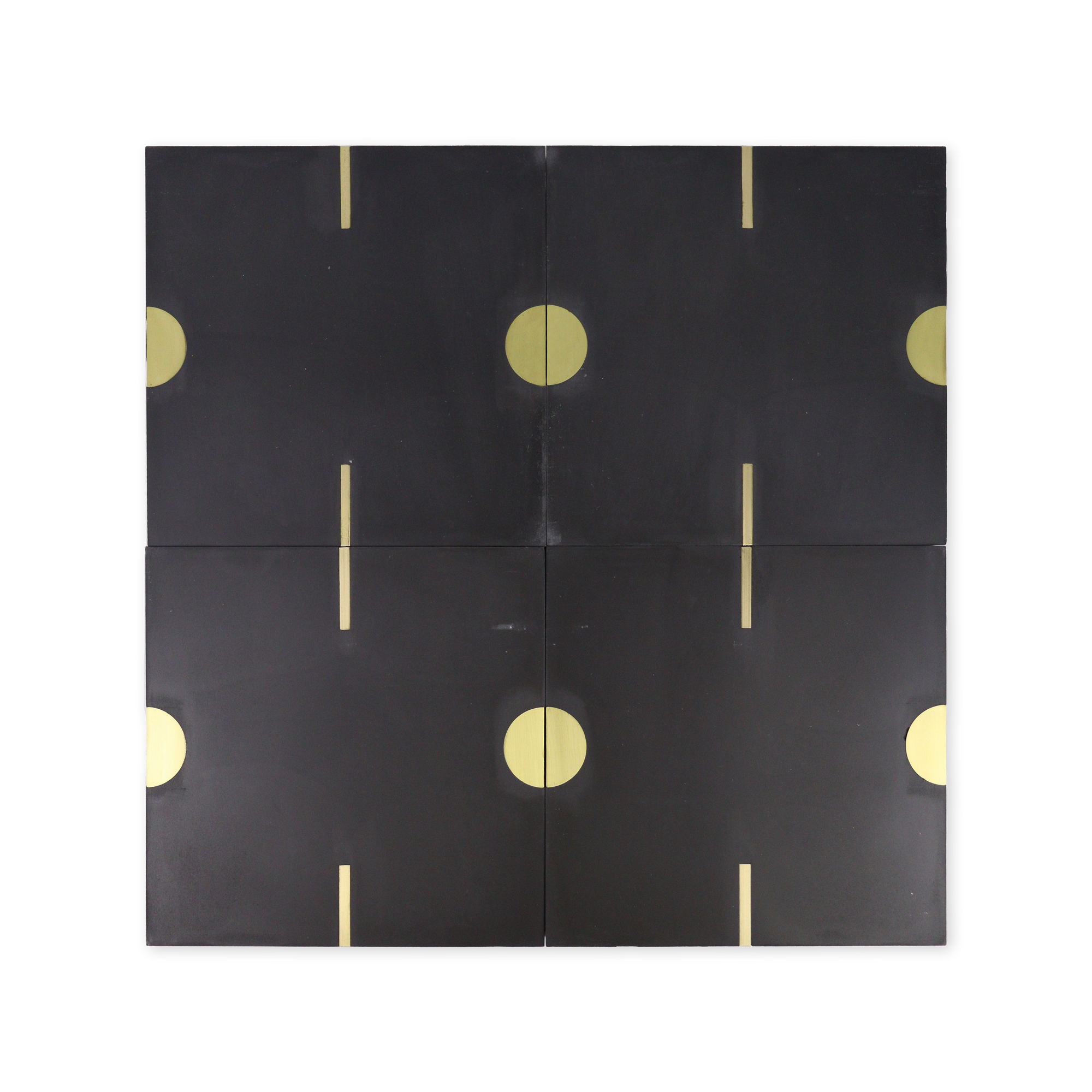 Stamp® Black Cement Tile with Brass Inlay