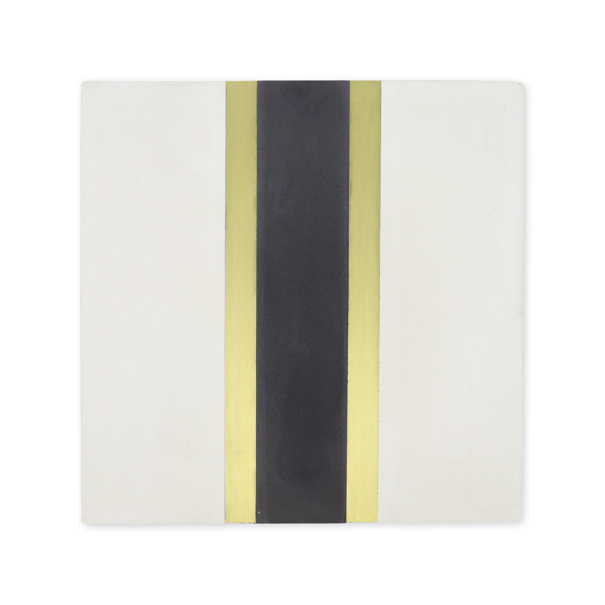 Stripe® White Cement Tile with Brass Inlay