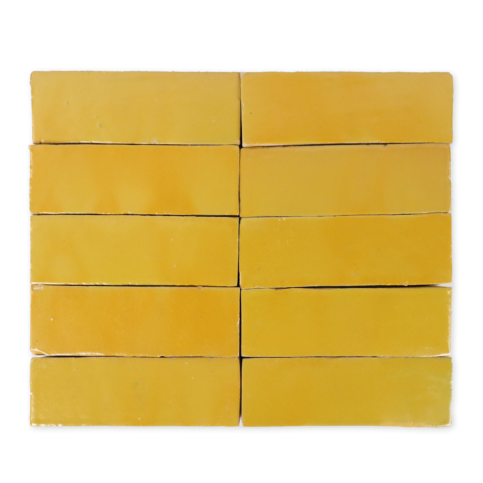 Handmade Moroccan Zellige 2x6 Citron Yellow Terracotta Tile
