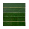 Handmade 2x10 Emerald Green Glossy Undulated Subway Tile