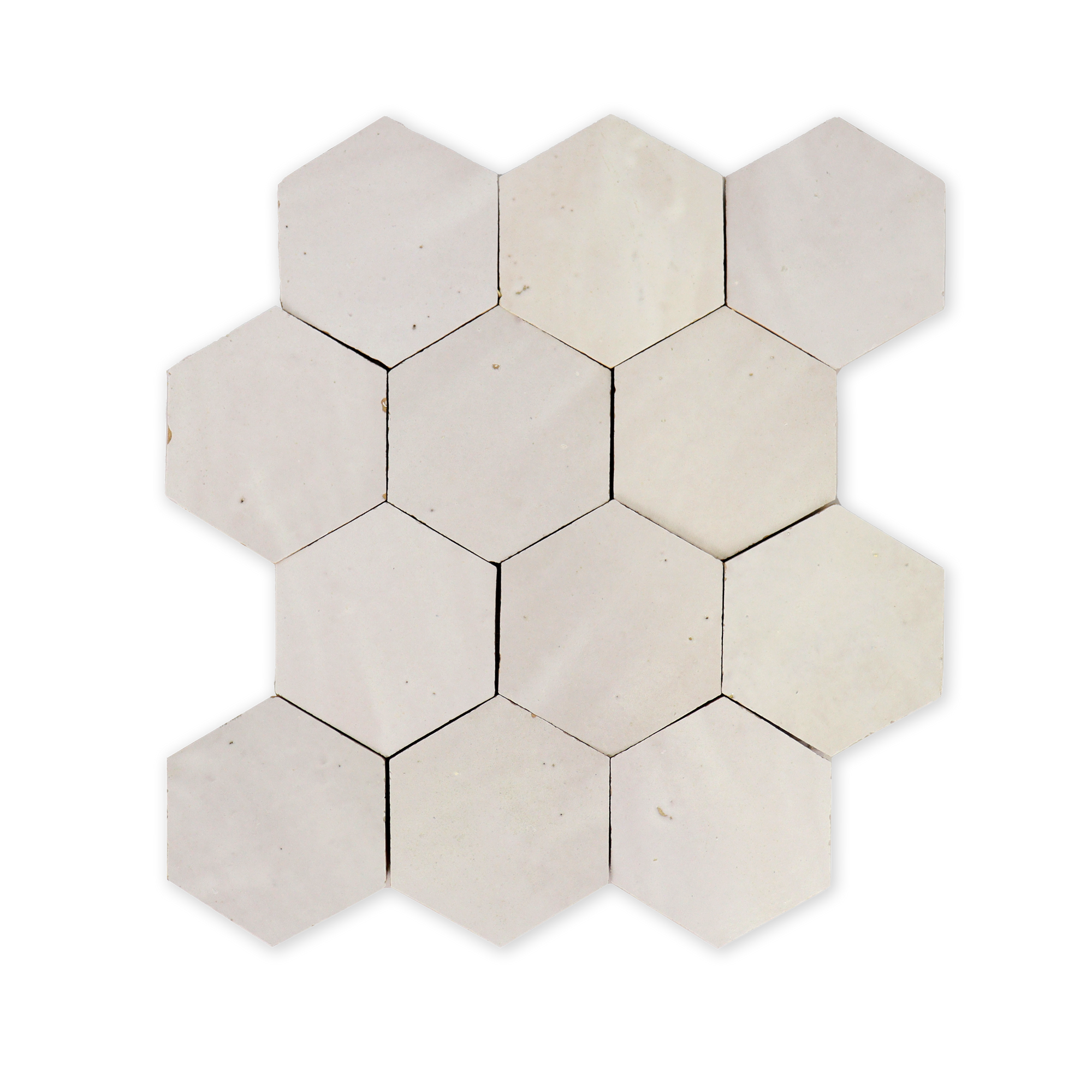 Moroccan Zellige Off White 3'' Hexagon Mosaic