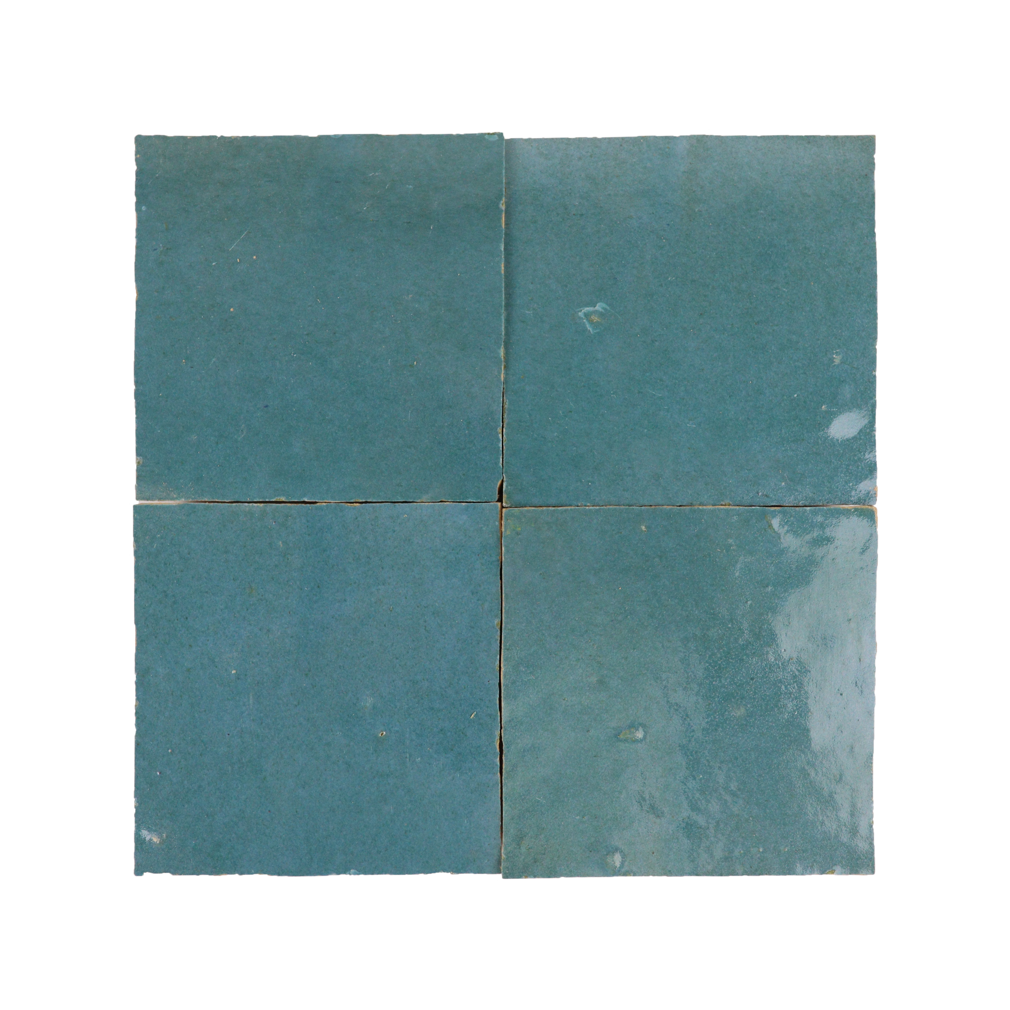 Handmade Moroccan Zellige 4x4 Aquamarine Green Terracotta Tile