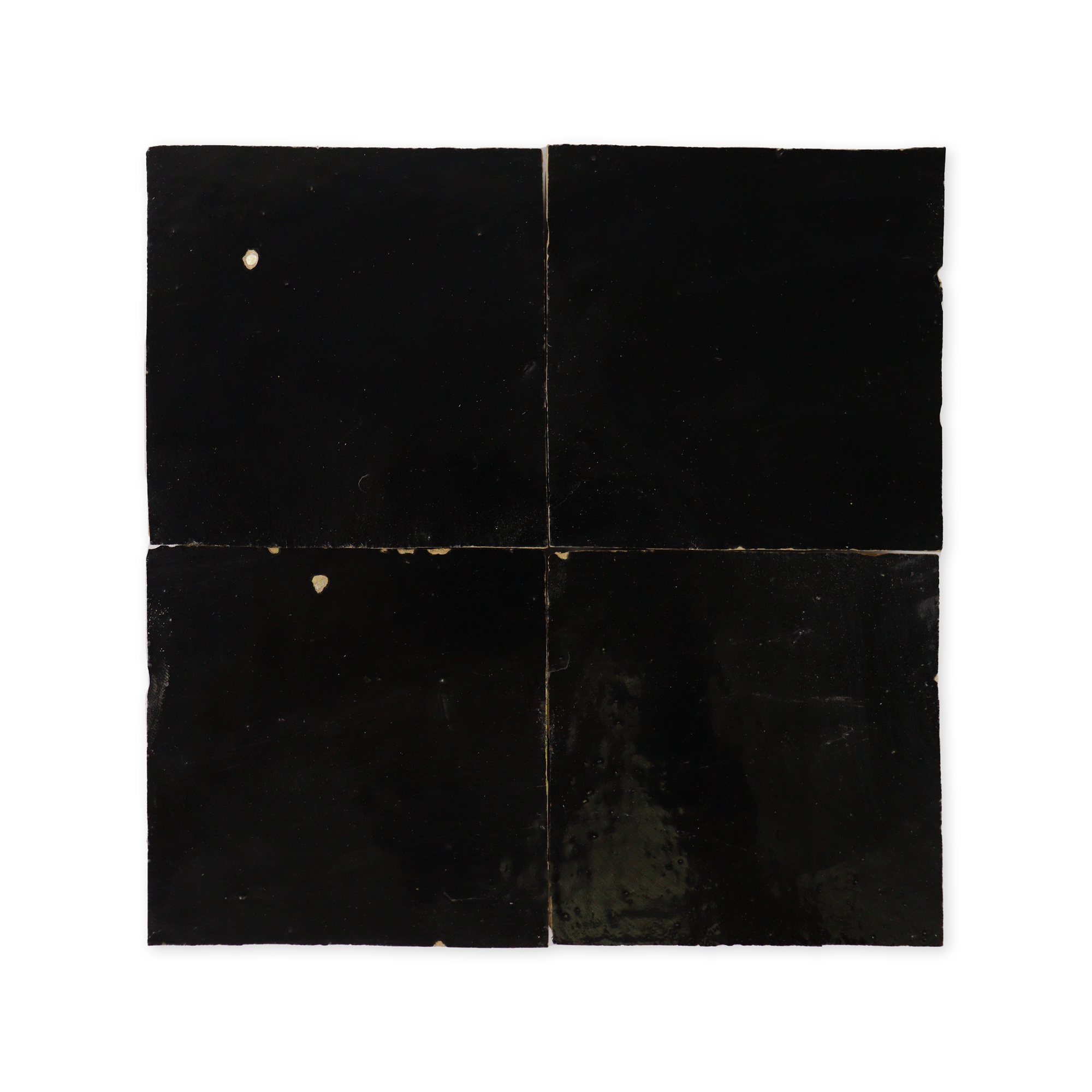 Handmade Moroccan Zellige 4x4 Black Terracotta Tile