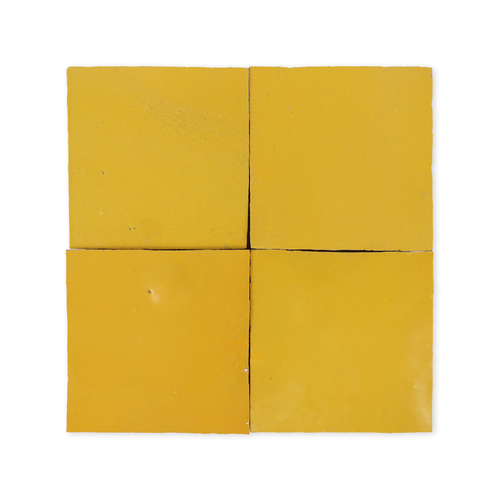 Handmade Moroccan Zellige 4x4 Citron Yellow Terracotta Tile