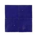 Handmade Moroccan Zellige 4x4 Evil Eye Blue Terracotta Tile