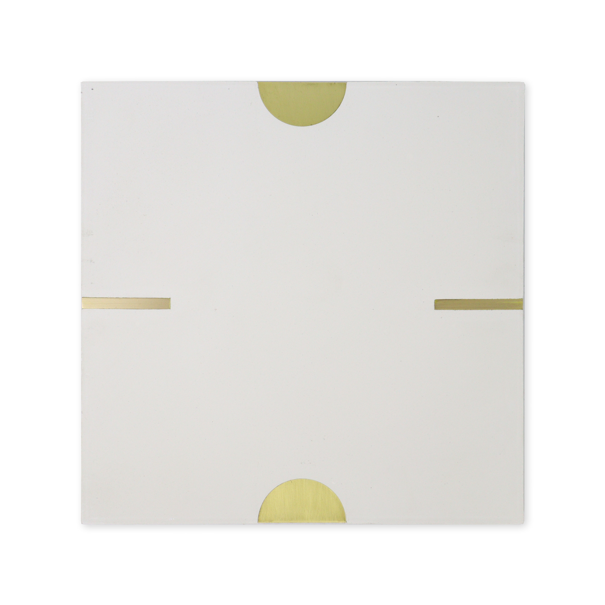 Stamp® White Cement Tile with Brass Inlay