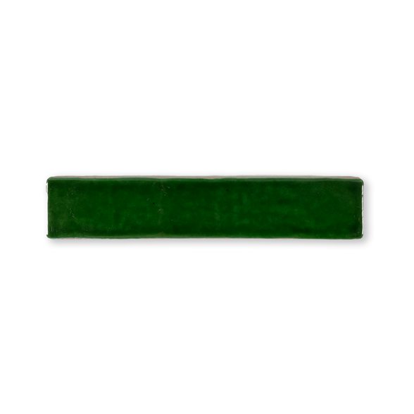 Handmade 2x10 Emerald Green Glossy Undulated Subway Tile